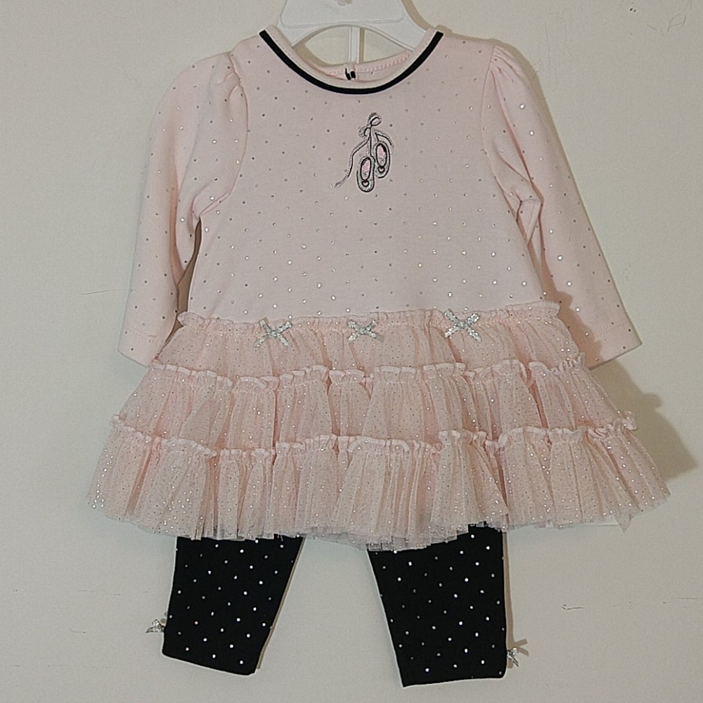 NWT✨Little Me Pink and Black Ballerina Tutu Set